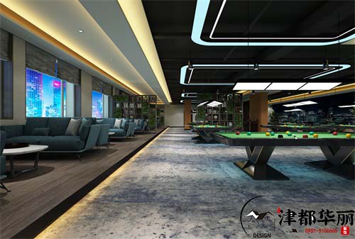 銀川臺球館裝修設計項目|津都華麗設計