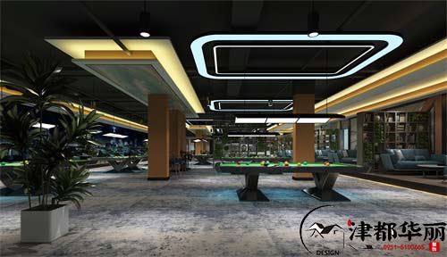 銀川臺球館裝修設計項目|津都華麗設計