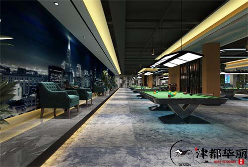 銀川臺球館裝修設計項目|津都華麗設計
