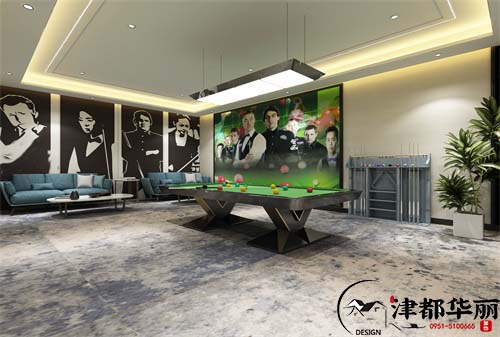 銀川臺球館裝修設計項目|津都華麗設計