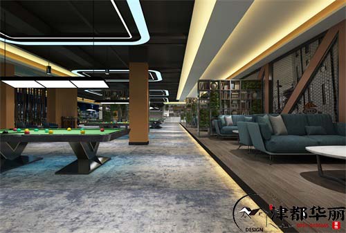 銀川臺球館裝修設計項目|津都華麗設計